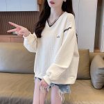 女性のための初秋のスウェットシャツ2024新しい春と秋のルーズトップ