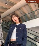 レトロハイエンドルーズ長袖トップスカジュアルスタイルトレンディショートスタイル小さな香り